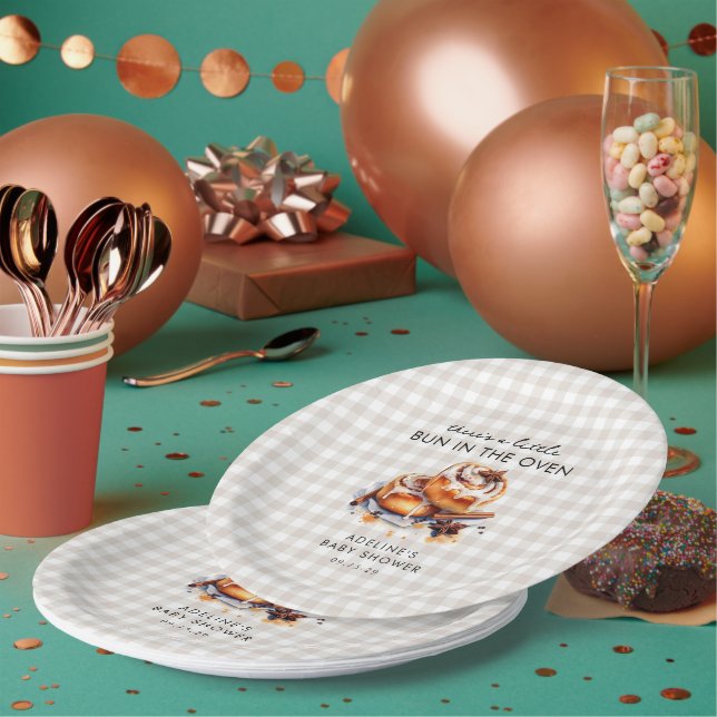 Little Bun in the Oven Baby Shower  Paper Plates (Multi)