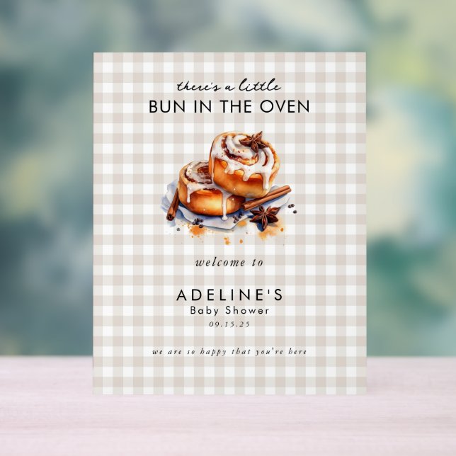 Little Bun in the Oven Baby Shower Welcome Sign  (Neutral)