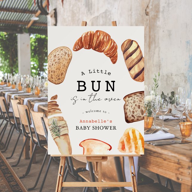 Little Bun in the Oven Bakery Pastries Baby Shower Foam Board (Creator Uploaded)