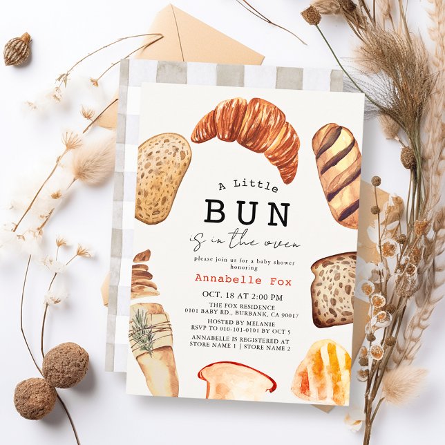 Little Bun in the Oven Bakery Pastries Baby Shower Invitation (Creator Uploaded)