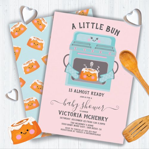 Little Bun in the Oven boy or girl baby shower Inv Invitation