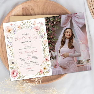Little Bundle Floral Baby Shower Photo  Invitation