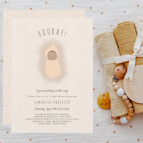 Little Bundle neutral gender Baby Shower Invitation