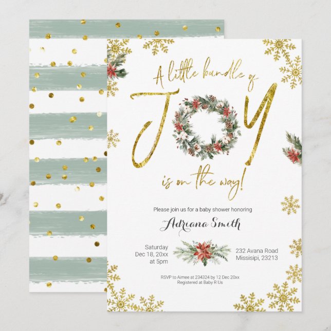 Little Bundle of Joy Baby Shower Invitation (Front/Back)