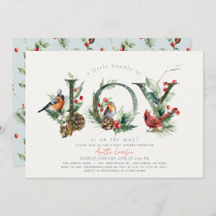 Little Bundle of Joy Birds Boy Baby Shower Invitation