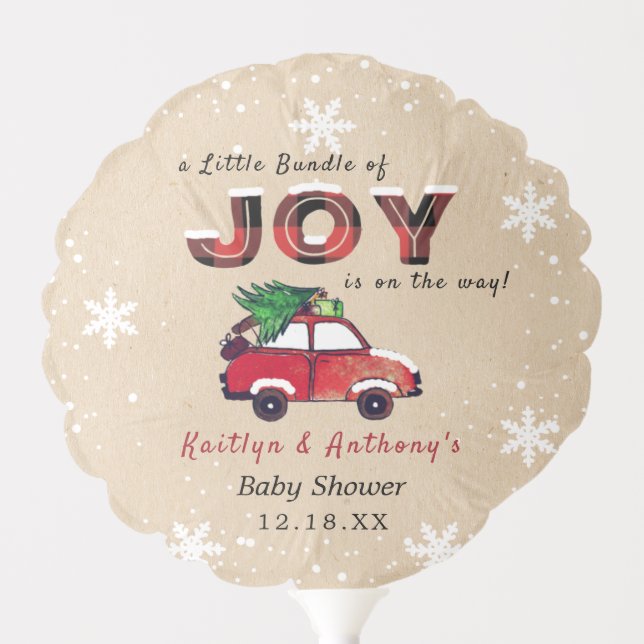 Little Bundle of Joy | Christmas Baby Shower Balloon (Front)