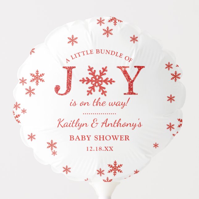 Little Bundle Of Joy Christmas Baby Shower Balloon (Front)