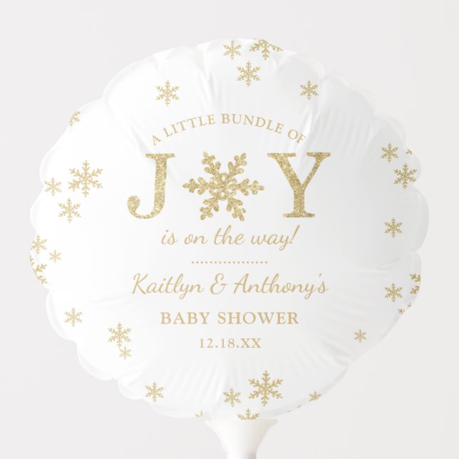 Little Bundle Of Joy Christmas Baby Shower Balloon (Front)