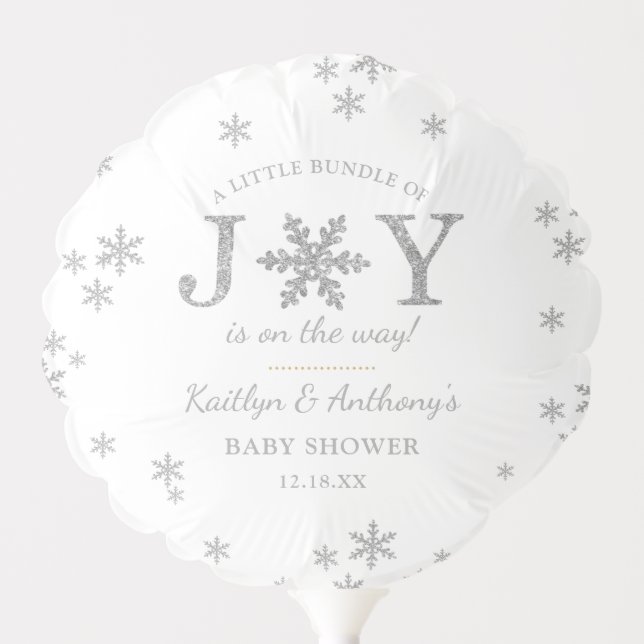 Little Bundle Of Joy Christmas Baby Shower Balloon (Front)