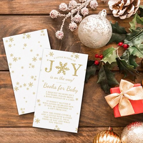 Little Bundle Of Joy Christmas Baby Shower Book Enclosure Card