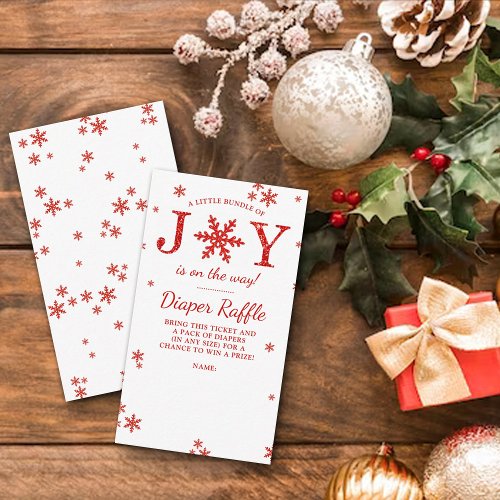 Little Bundle Of Joy Christmas Baby Shower Diaper Enclosure Card
