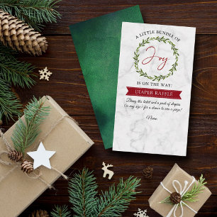 Little Bundle Of Joy Christmas Baby Shower Diaper Enclosure Card