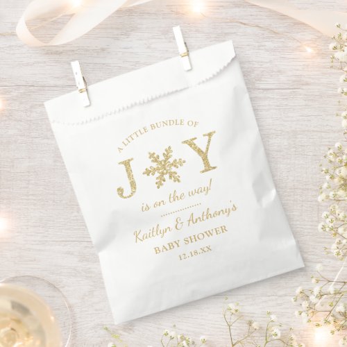 Little Bundle Of Joy Christmas Baby Shower Favor Bag