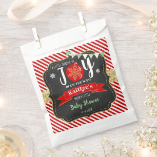 "Little Bundle Of Joy" Christmas Baby Shower Favor Bag