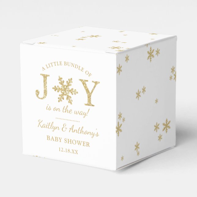 Little Bundle Of Joy Christmas Baby Shower Favor Boxes (Front Side)