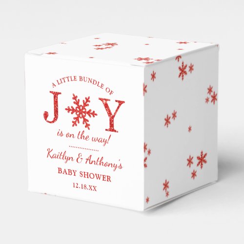 Little Bundle Of Joy Christmas Baby Shower Favor Boxes