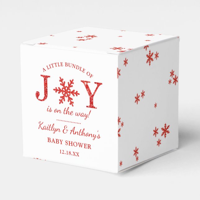 Little Bundle Of Joy Christmas Baby Shower Favor Boxes (Front Side)