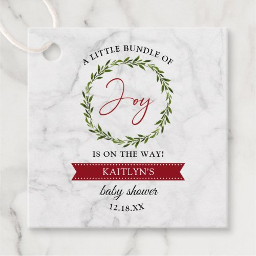 Little Bundle Of Joy Christmas Baby Shower Favor Tags