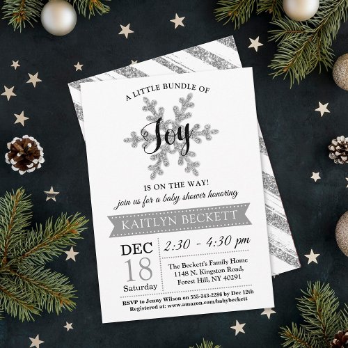 Little Bundle Of Joy Christmas Baby Shower Invitation