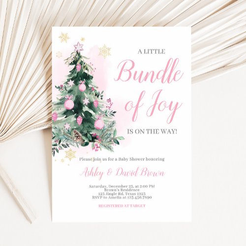 Little Bundle of Joy Christmas Baby Shower Invitation