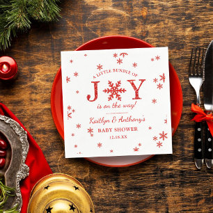 Little Bundle Of Joy Christmas Baby Shower Napkins