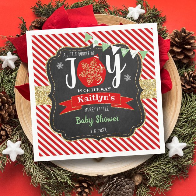 "Little Bundle Of Joy" Christmas Baby Shower Napkins (Creator Uploaded)