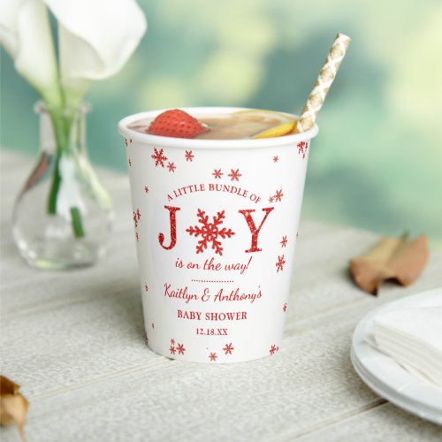 Little Bundle Of Joy Christmas Baby Shower Paper Cups