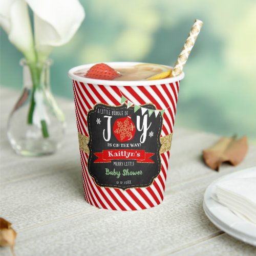 Little Bundle Of Joy Christmas Baby Shower Paper Cups