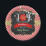 "Little Bundle Of Joy" Christmas Baby Shower Paper Plates<br><div class="desc">Celebrate in style with these trendy baby shower paper plates. The design is easy to personalize with your own wording and your family and friends will be thrilled when they see these fabulous party plates.</div>