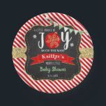 "Little Bundle Of Joy" Christmas Baby Shower Paper Plates<br><div class="desc">Celebrate in style with these trendy baby shower paper plates. The design is easy to personalize with your own wording and your family and friends will be thrilled when they see these fabulous party plates.</div>