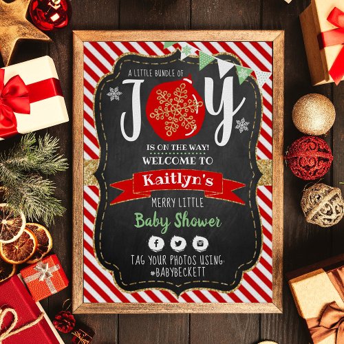 Little Bundle Of Joy Christmas Baby Shower Poster