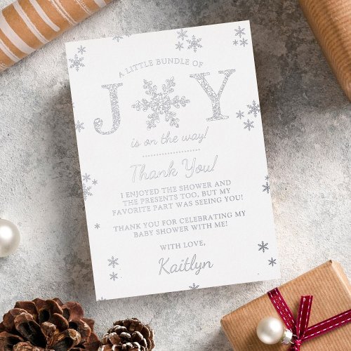 Little Bundle Of Joy Christmas Baby Shower Real Foil Invitation