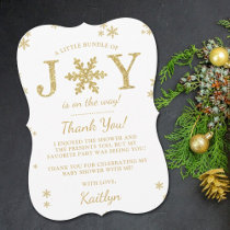 Little Bundle Of Joy Christmas Baby Shower Thank You Card