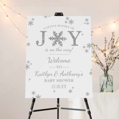 Little Bundle Of Joy Christmas Baby Shower Welcome Foam Board