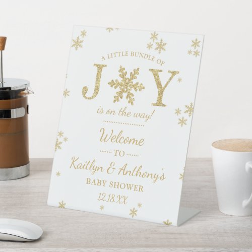 Little Bundle Of Joy Christmas Baby Shower Welcome Pedestal Sign