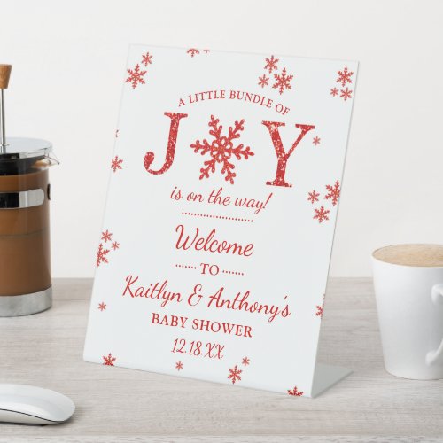 Little Bundle Of Joy Christmas Baby Shower Welcome Pedestal Sign
