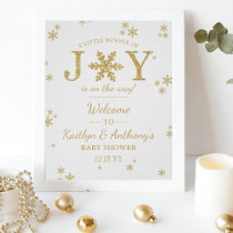 Little Bundle Of Joy Christmas Baby Shower Welcome Poster