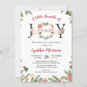 Little Bundle of JOY Christmas Floral Baby Shower Invitation (Front)