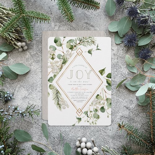 Little Bundle of Joy Eucalyptus Baby Shower Invitation