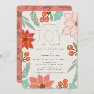 Little Bundle of Joy Festive Floral Baby Shower Invitation