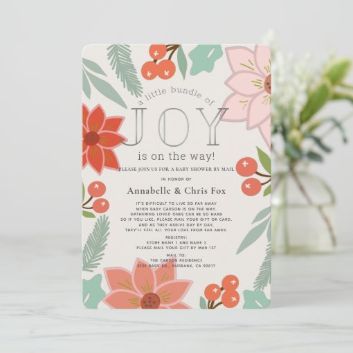 Little Bundle of Joy Floral Baby Shower by Mail Invitation | Zazzle