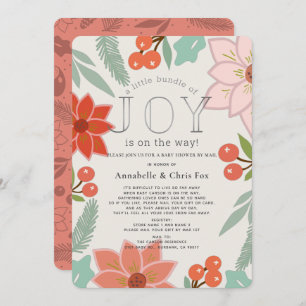 Little Bundle of Joy Floral Baby Shower by Mail Invitation