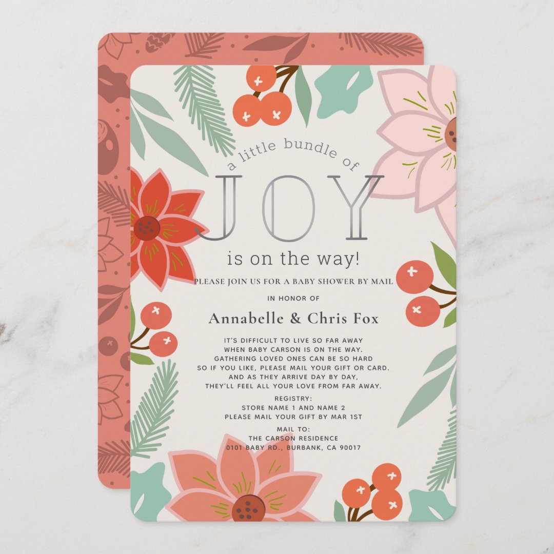 Little Bundle of Joy Floral Baby Shower by Mail Invitation | Zazzle