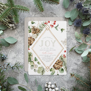 Little Bundle of Joy Pine Cones Floral Baby Shower Invitation