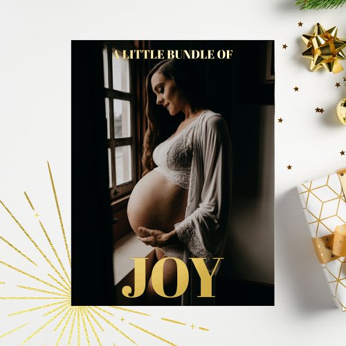 Little Bundle Of Joy Pregnancy Announcement Gold