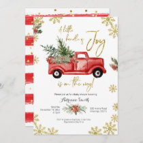 Little Bundle of Joy Red Truck Baby Shower Invitation