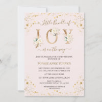 Little Bundle Of Joy White Gold Floral Baby Shower