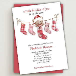 Little Bundle of Joy Winter Teddy Bear Baby Shower