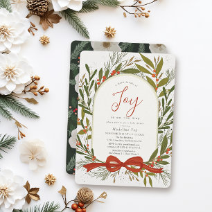 Little Bundle of Joy wreath Girl Baby Shower Invitation