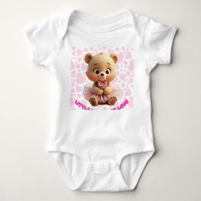 Little Bundle of Love – Cute Baby Bear in Tutu Des Baby Bodysuit (Front)